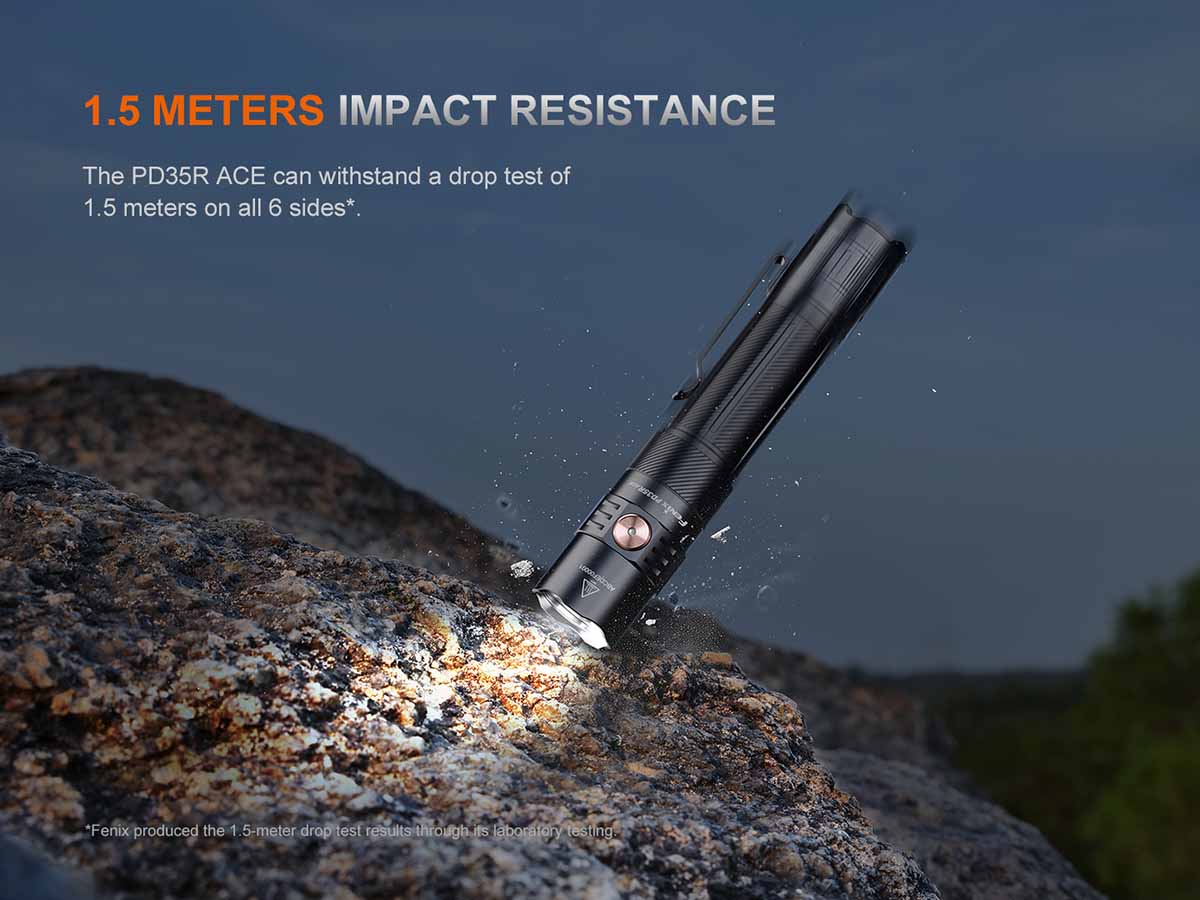 fenix pd35r ace flashlight impact resistant