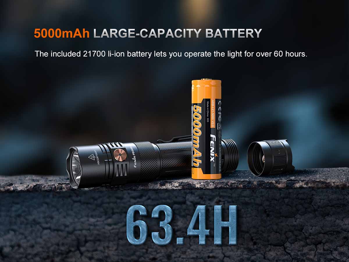 Fenix PD36R ACE flashlight with 5000mAh battery