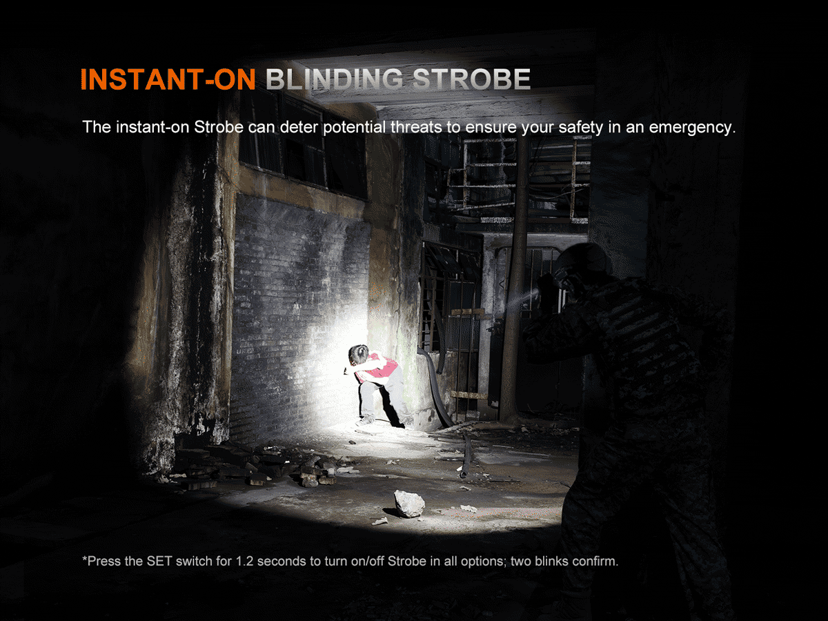 instant strobe flashes to deter threats