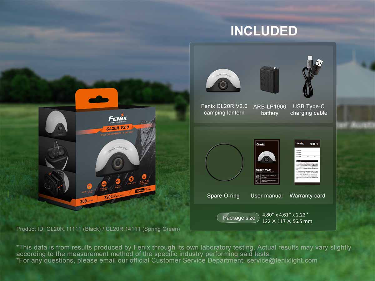 Fenix Lighting CL20R V2.0 Camping Lantern Included