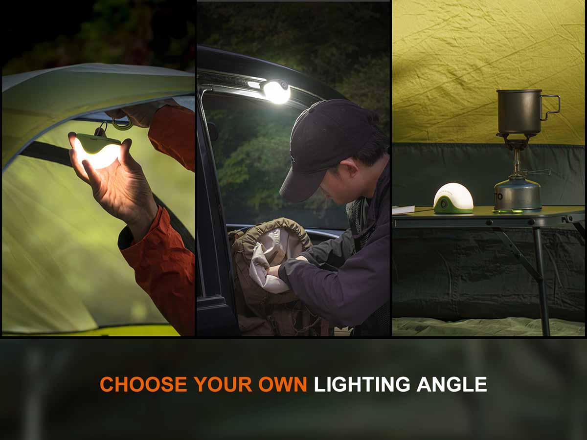 Fenix Lighting CL20R V2.0 Camping Lantern Lighting Angle