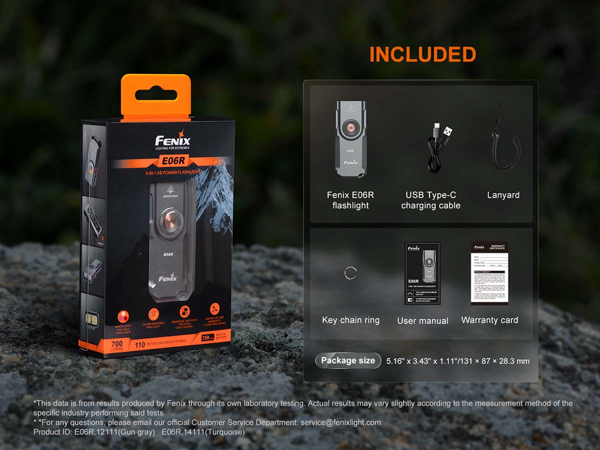fenix edc flashlight pack Fenix E06R Rechargeable EDC Flashlight Black