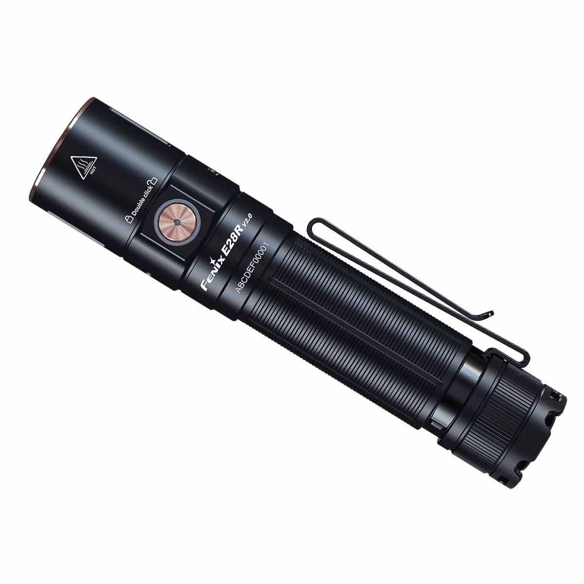 fenix e28r v2 rechargeable edc flashlight side front