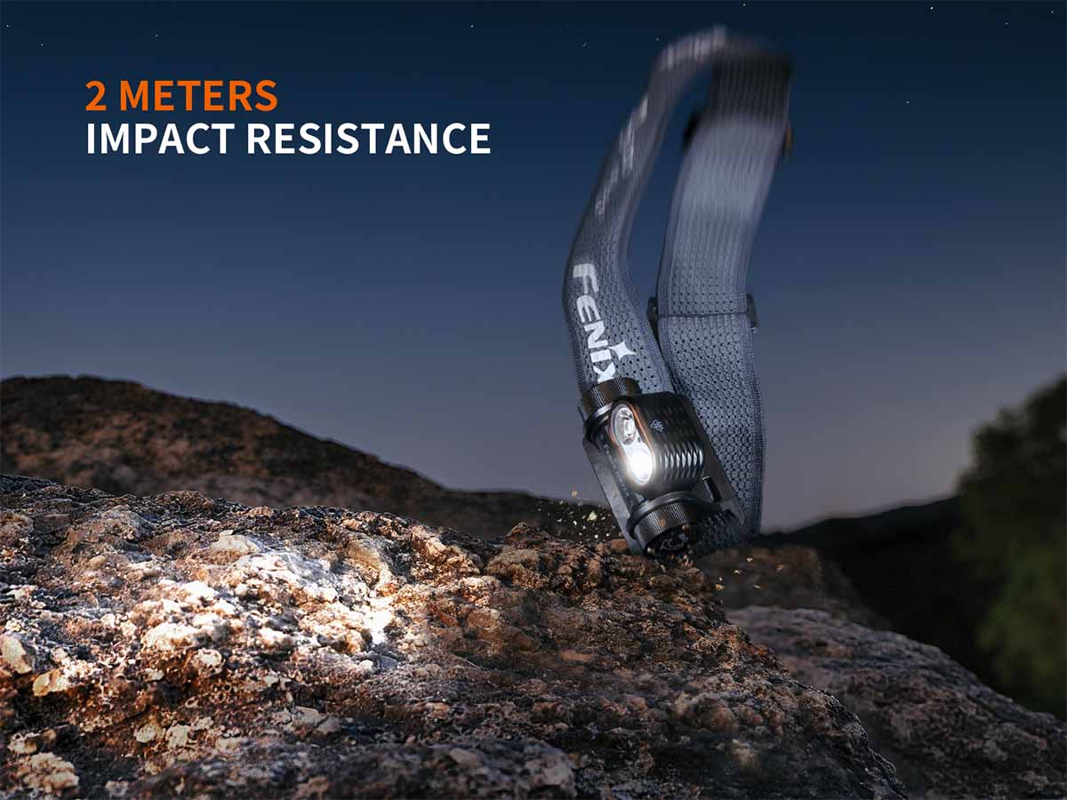  fenix hm55r rechargeable headlamp impact resistance