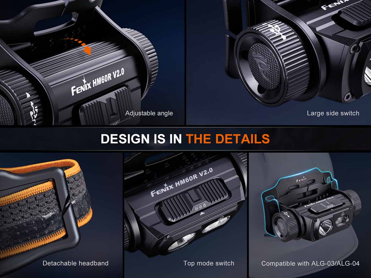 fenix hm60r v2.0 rechargeable headlamp design details