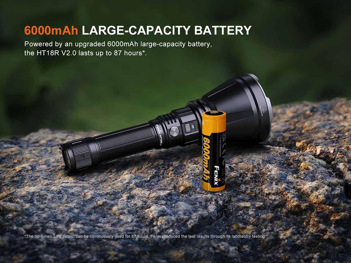 Fenix HT18R V2.0 Long Distance Flashlight large capacity 6000mAh battery