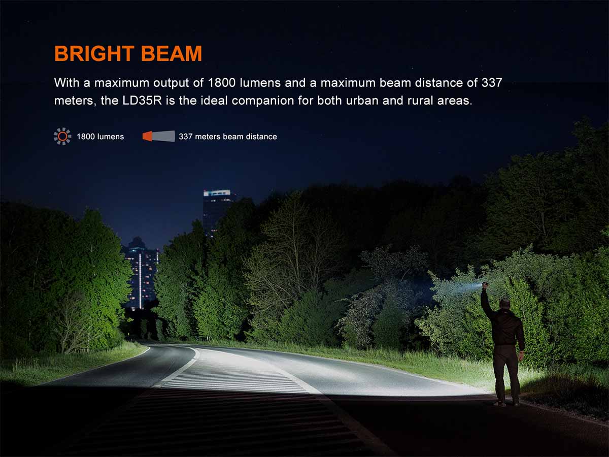 fenix ld35r multipurpose flashlight beam 1800 lumens