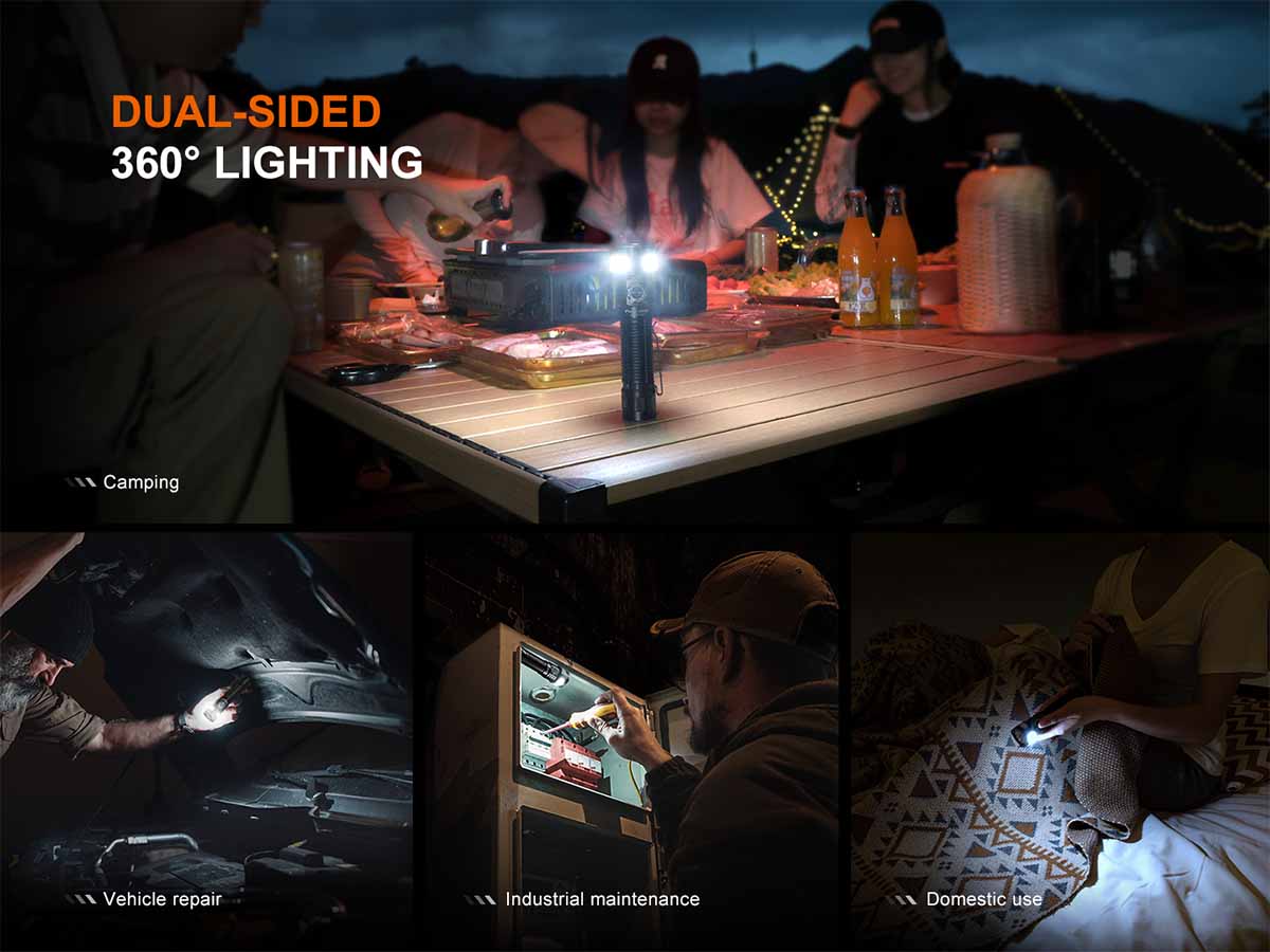 fenix ld35r multipurpose flashlight side lights