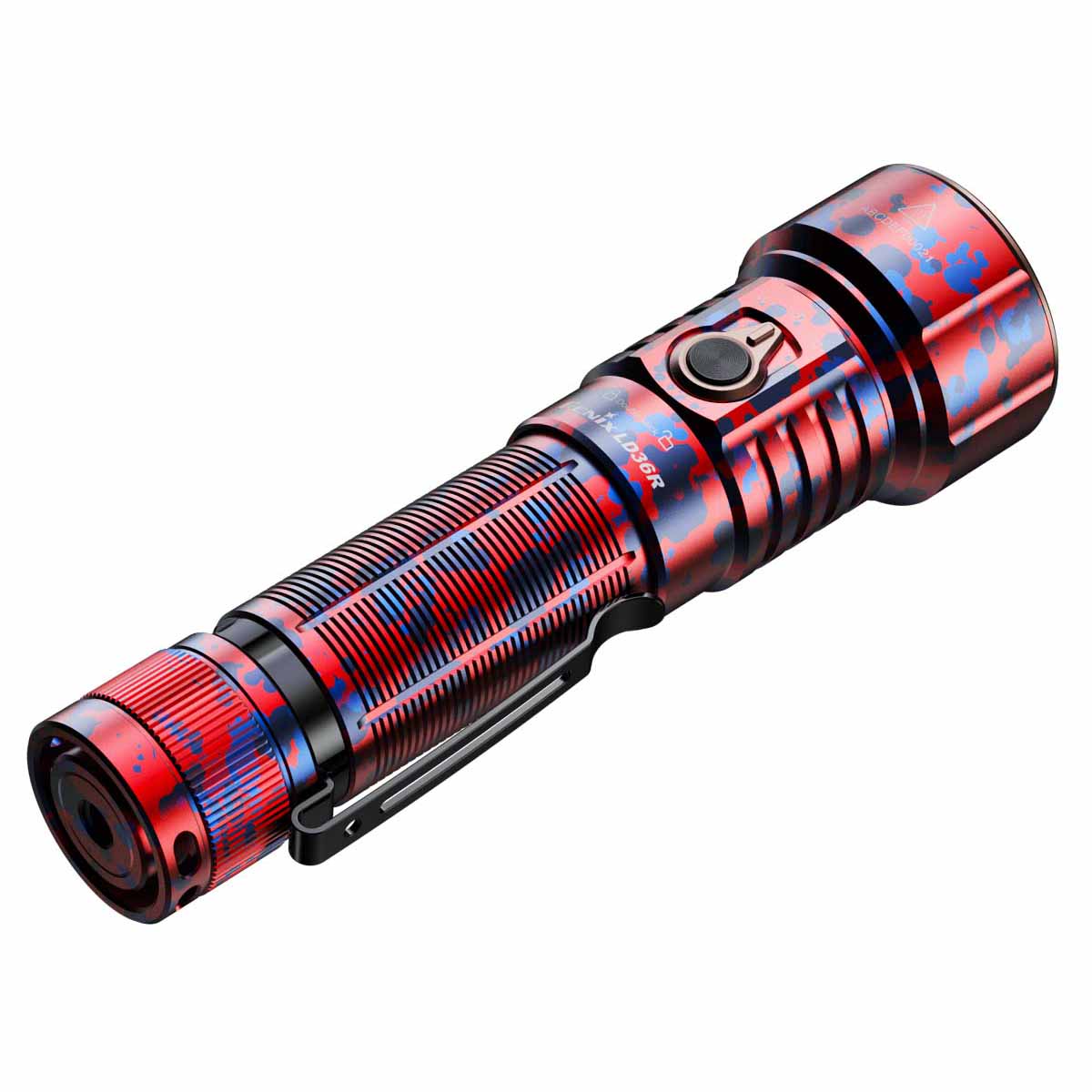 fenix ld36r multicolor flashlight flame camo back view
