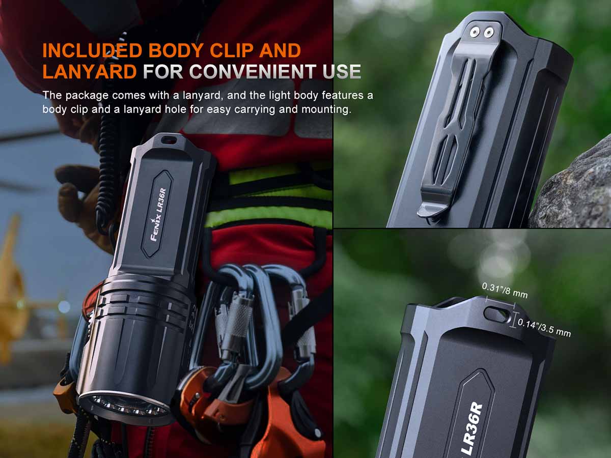 body clip fenix lr36r flashlight