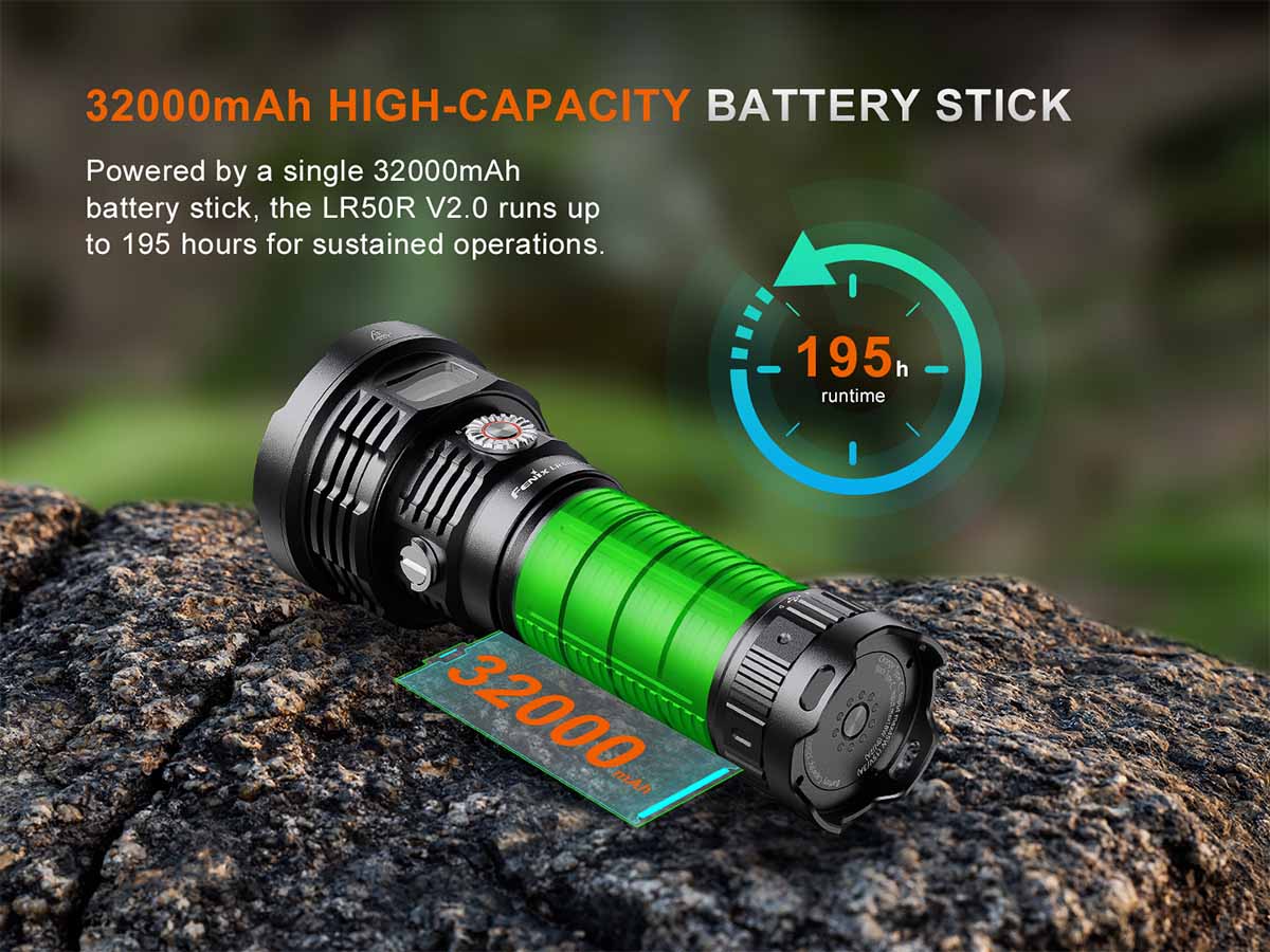 best rechargeable flashlights under $50 Fenix LR50R V2.0 Flashlight