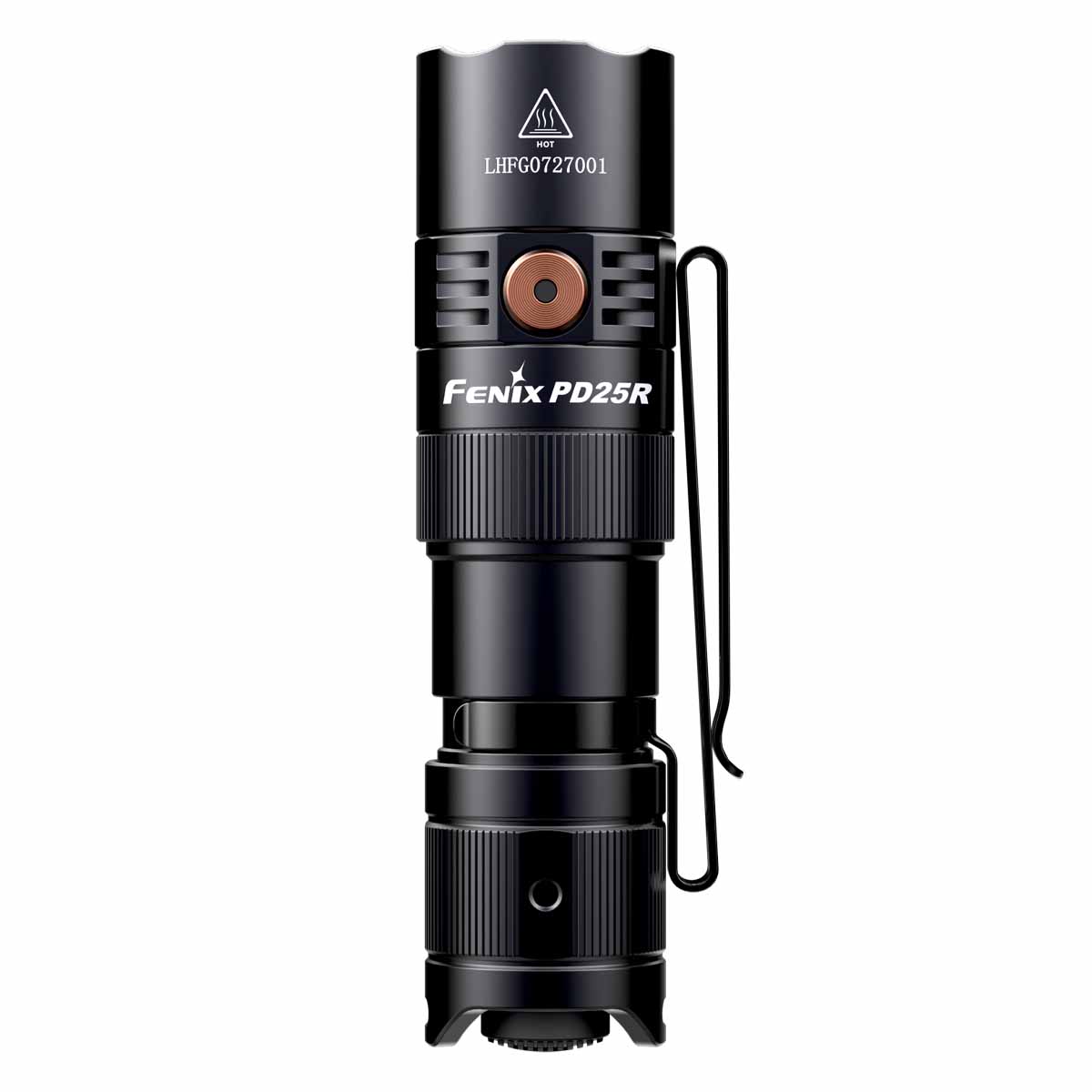 fenix pd25r rechargeable flashlight edc side view