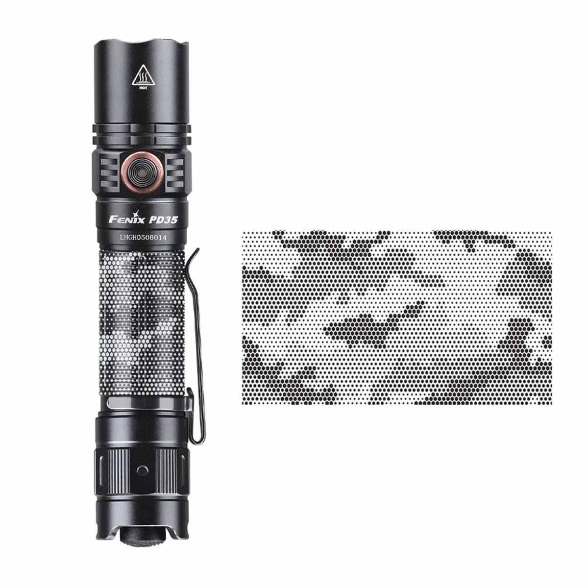 fenix pd35 v3.0 flashlight engraving digital camo