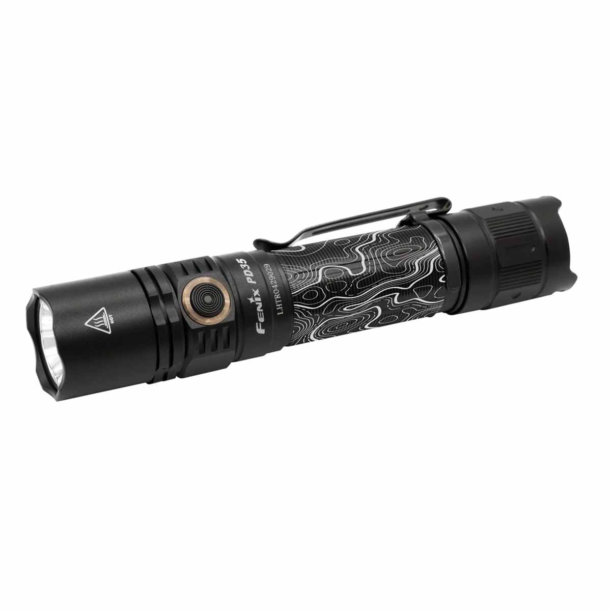 fenix pd35 v3.0 flashlight engraving digital topo map angle