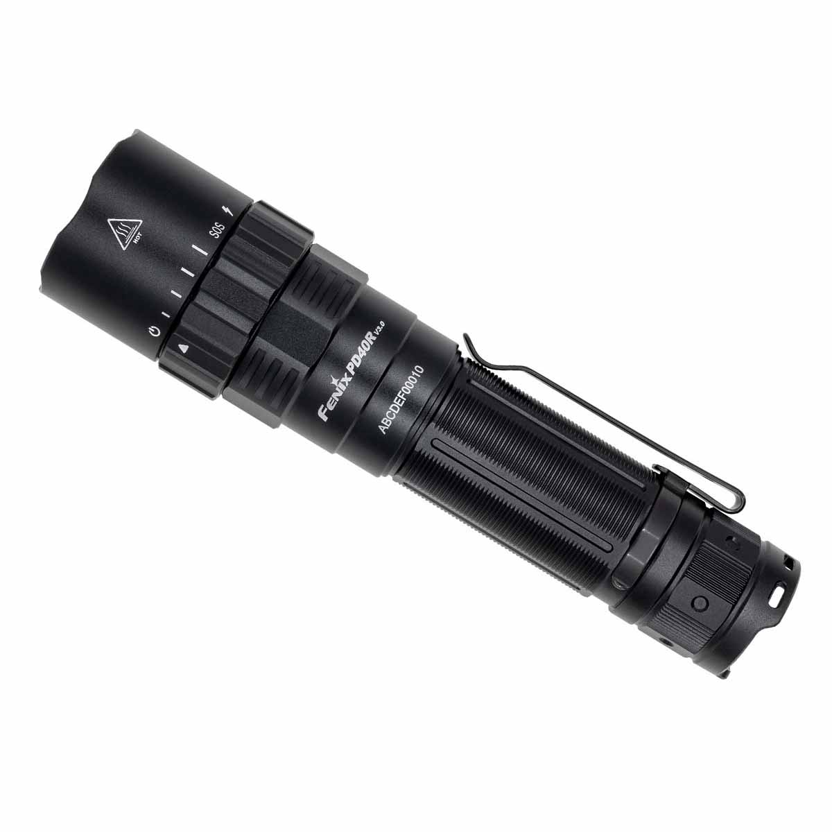 fenix pd40r v3.0 rechargeable flashlight front side
