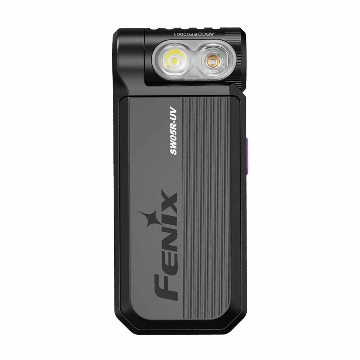 fenix sw05r uv clip on flashlight front