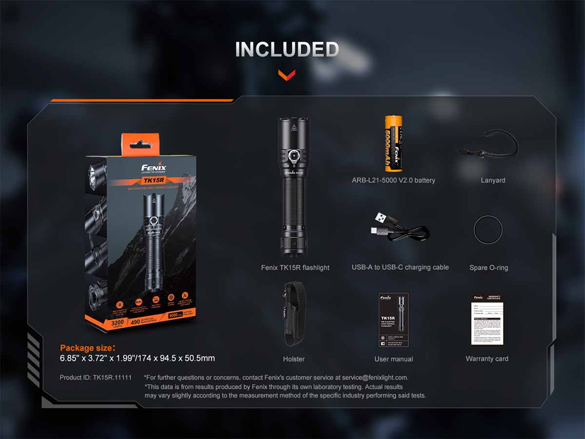 fenix - tk15 gun kit flashlight Fenix TK15R Rechargeable Tac Flashlight