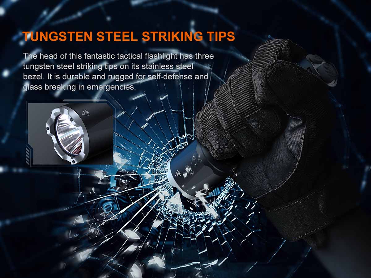 glass breaking tips fenix tk17 tactical flashlight