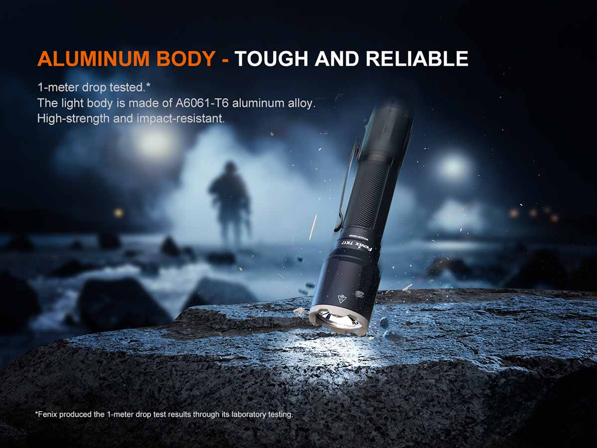 aluminum body fenix tk17 tactical flashlight impact resistant