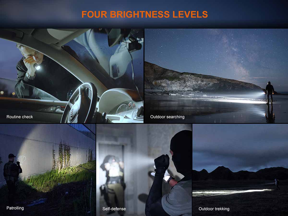 fenix tk17 tactical flashlight brightness levels