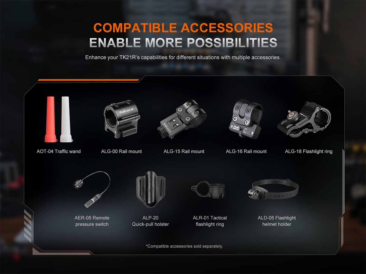 Fenix TK21R Rechargeable Tac Flashlight - Fenix Lighting