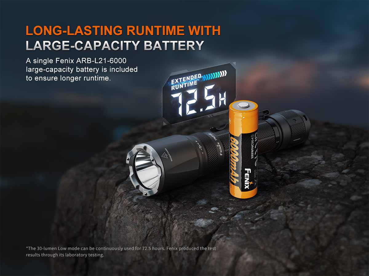 fenix tk21r tactical flashlight large capacity battery