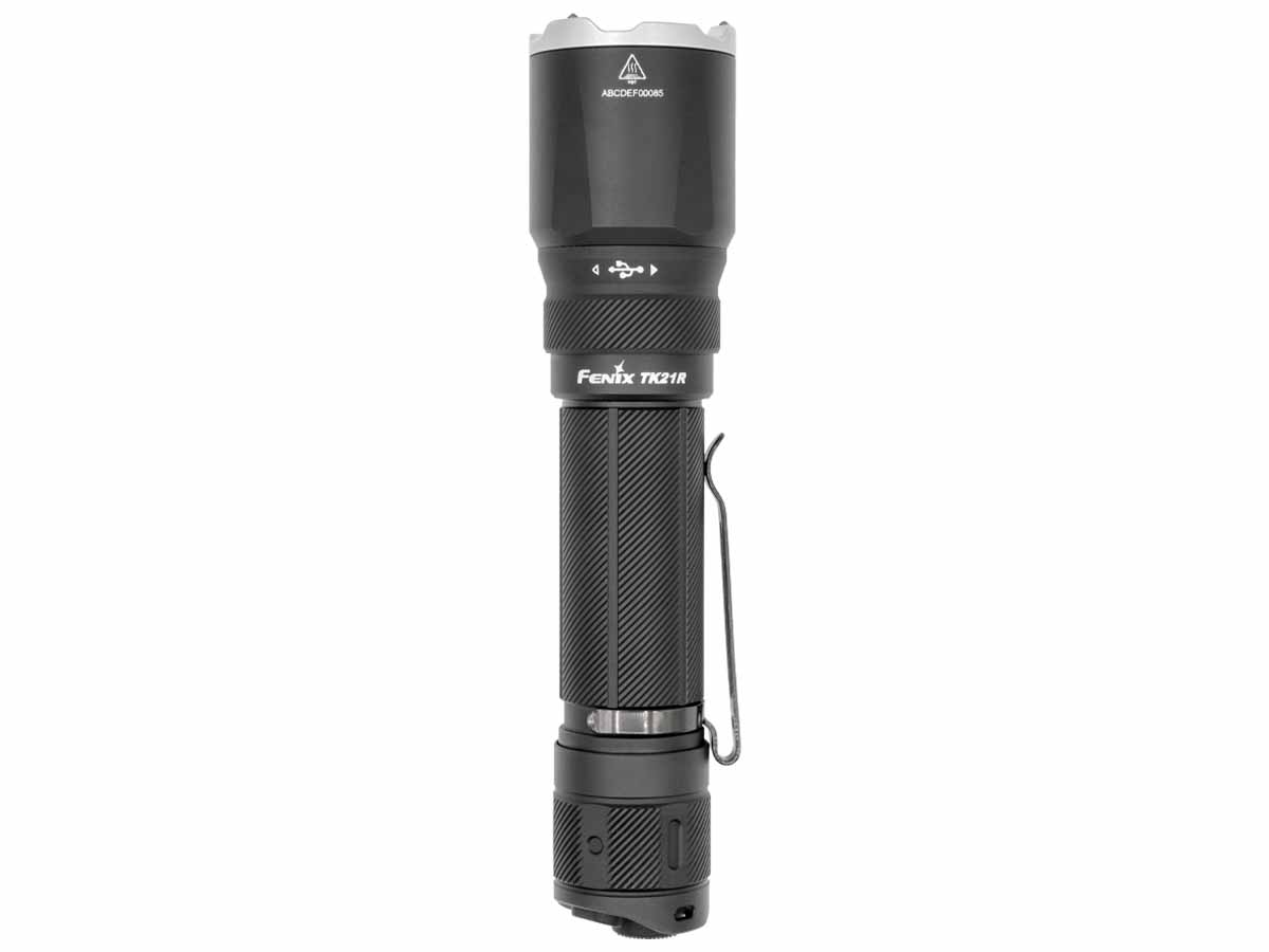 fenix tk21r tactical flashlight side view