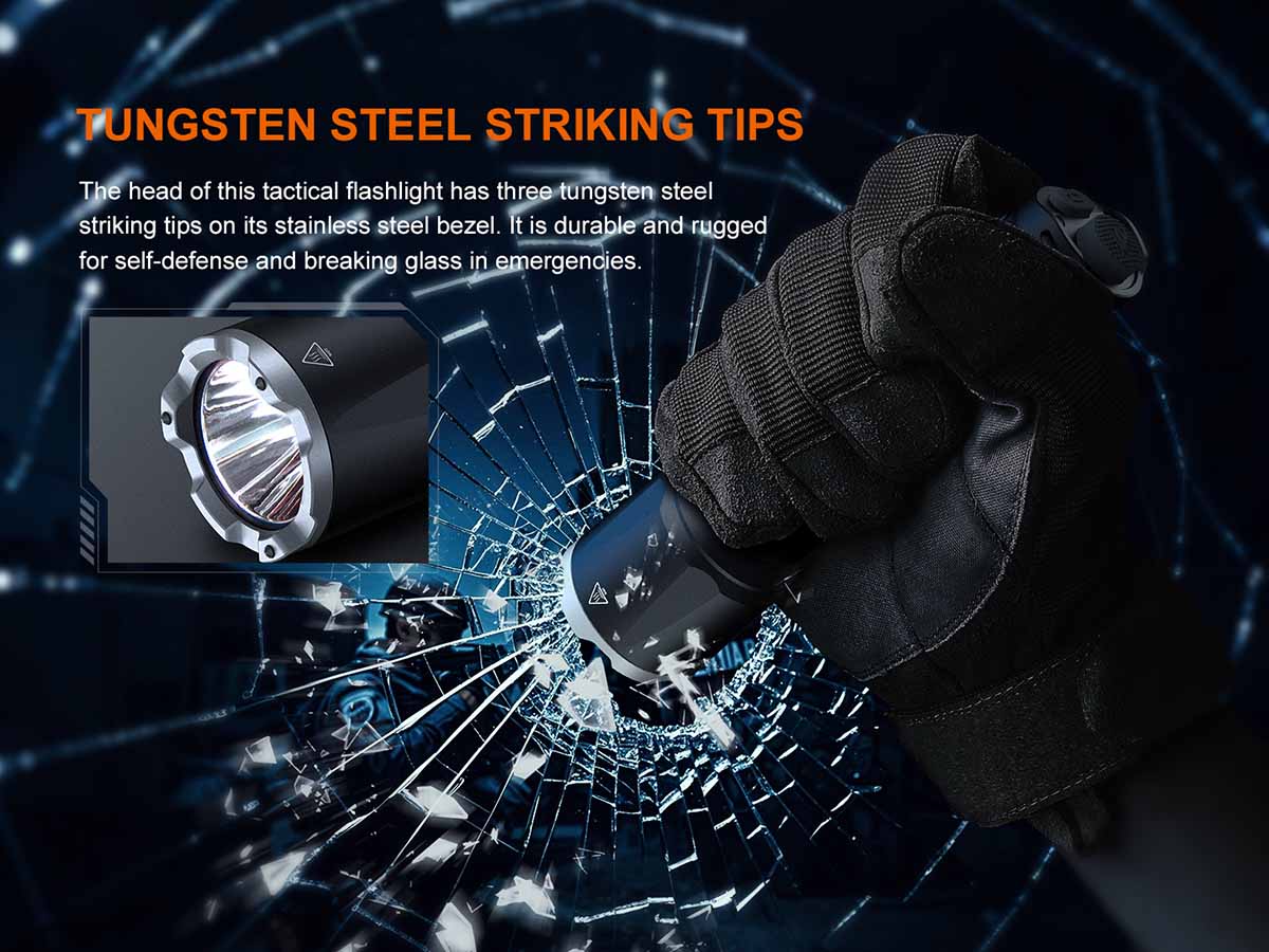 glass breaking tips fenix tk21r tactical flashlight