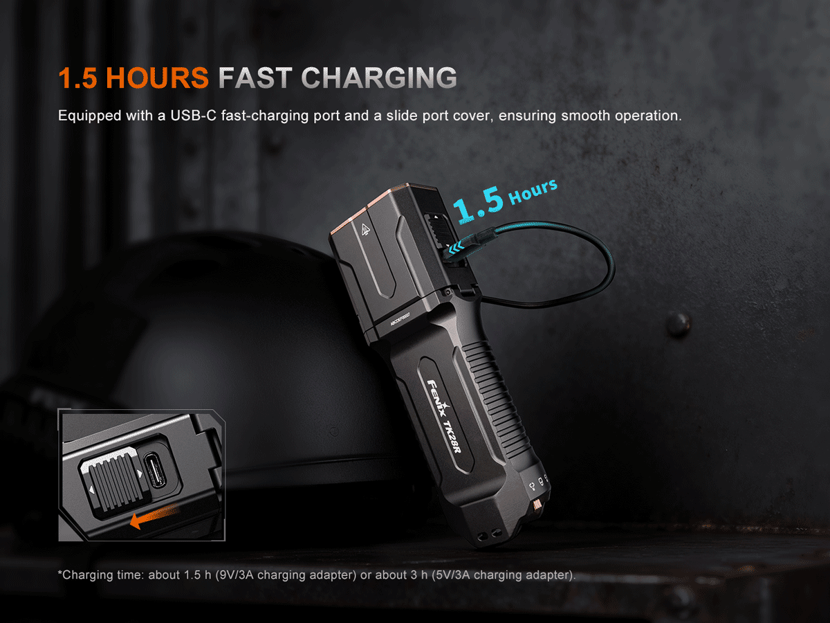Fenix TK28R Tactical Flashlight fast charging