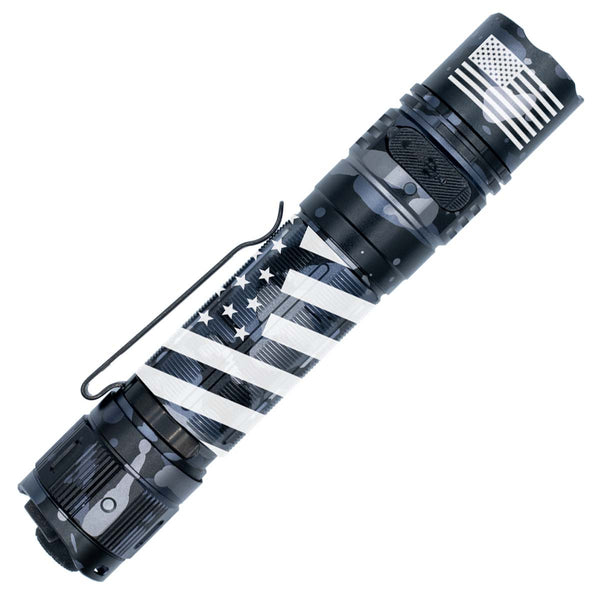 olight american flag flashlight Fenix PD36R PRO Urban Gray Custom Engraved Flashlight