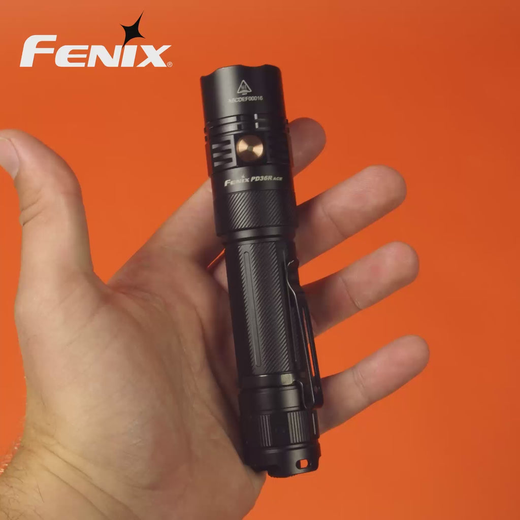 fenix pd36r ace flashlight's operational and features video