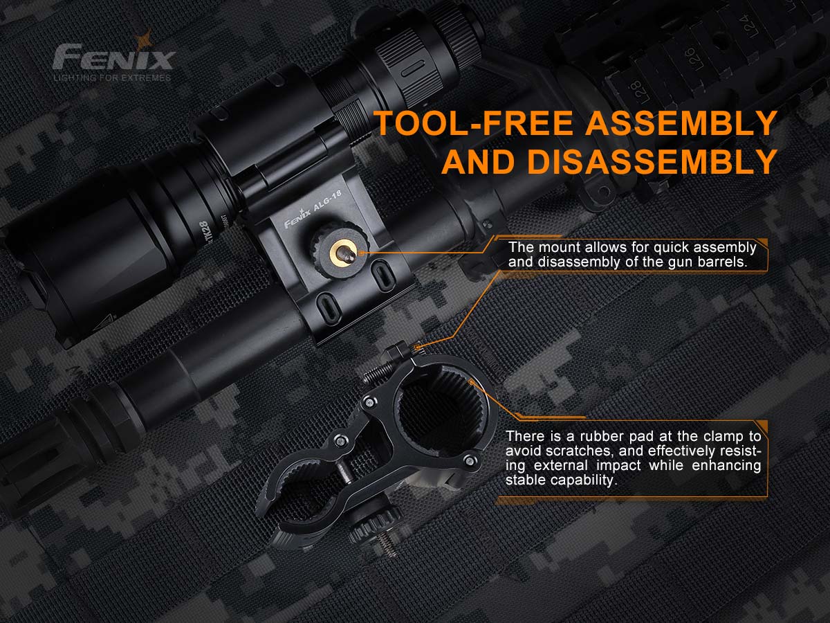 elzetta shotgun mount with fenix flashlight Fenix ALG-18 Barrel Mount