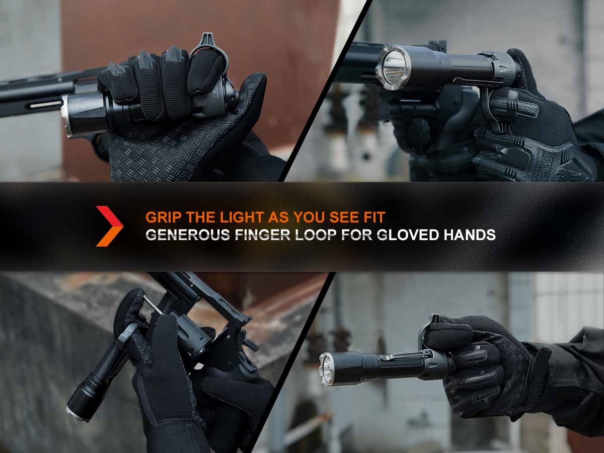 fenix alr-01 tactical flashlight ring different grip options