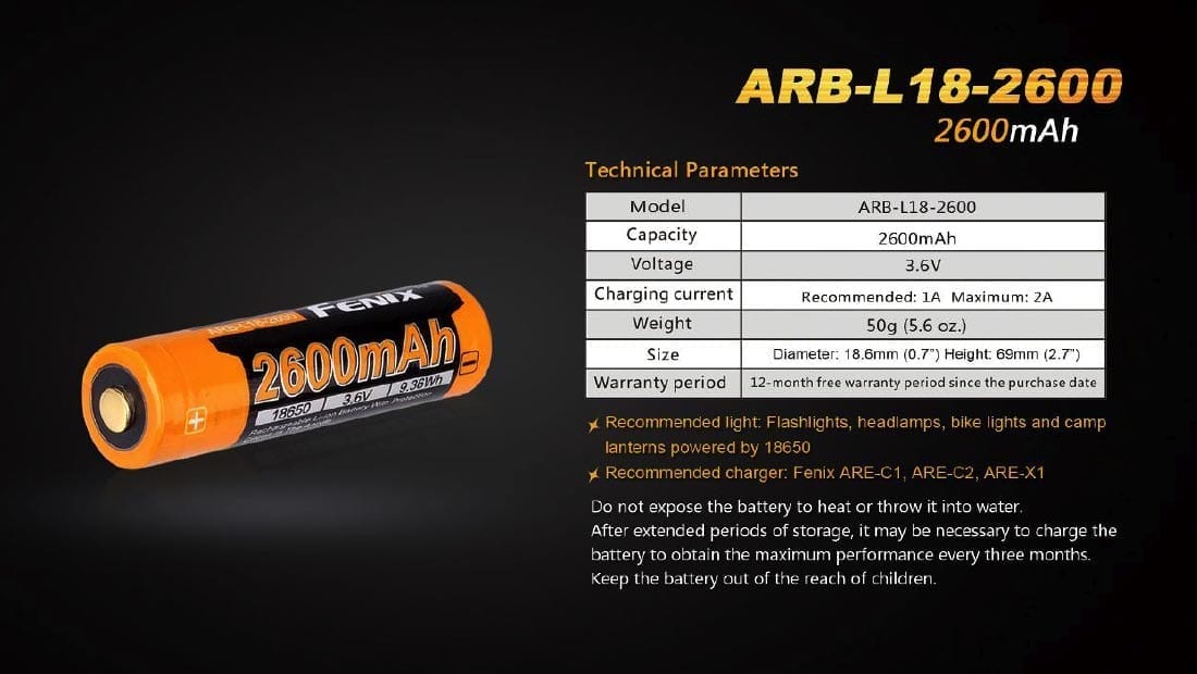 ARB-L18-2600 specifications chart