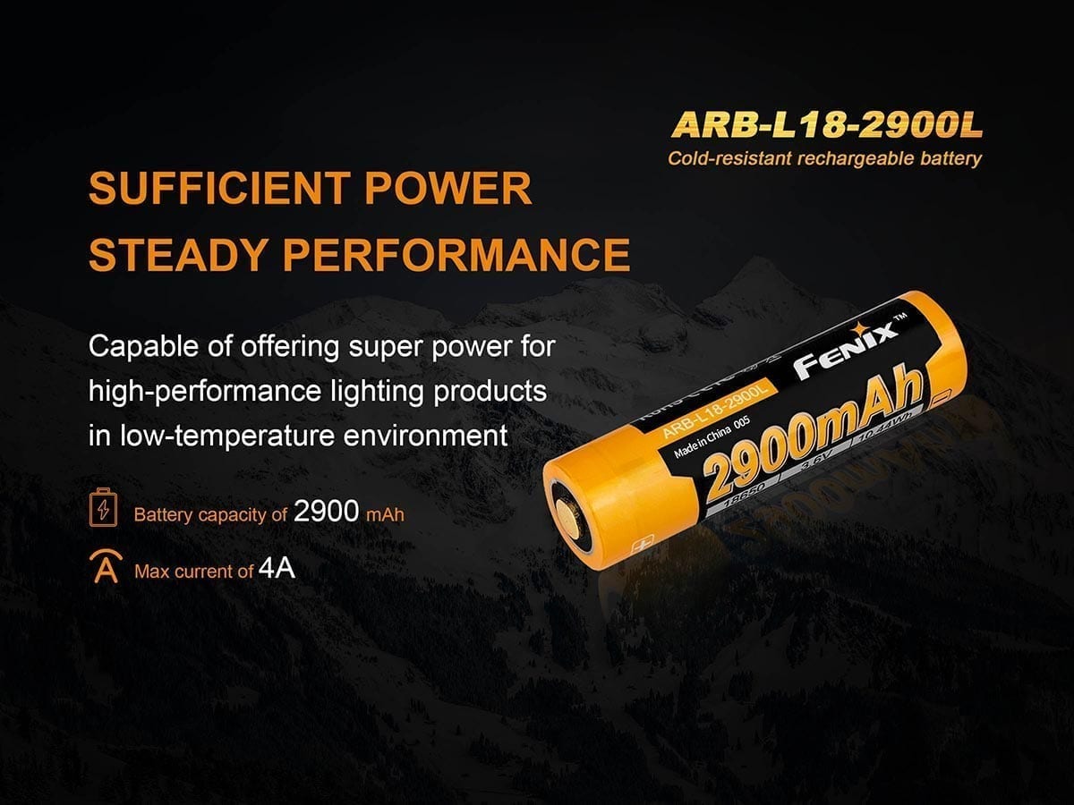 Fenix cold-resistant battery ARB-L18-2900Lpowerful