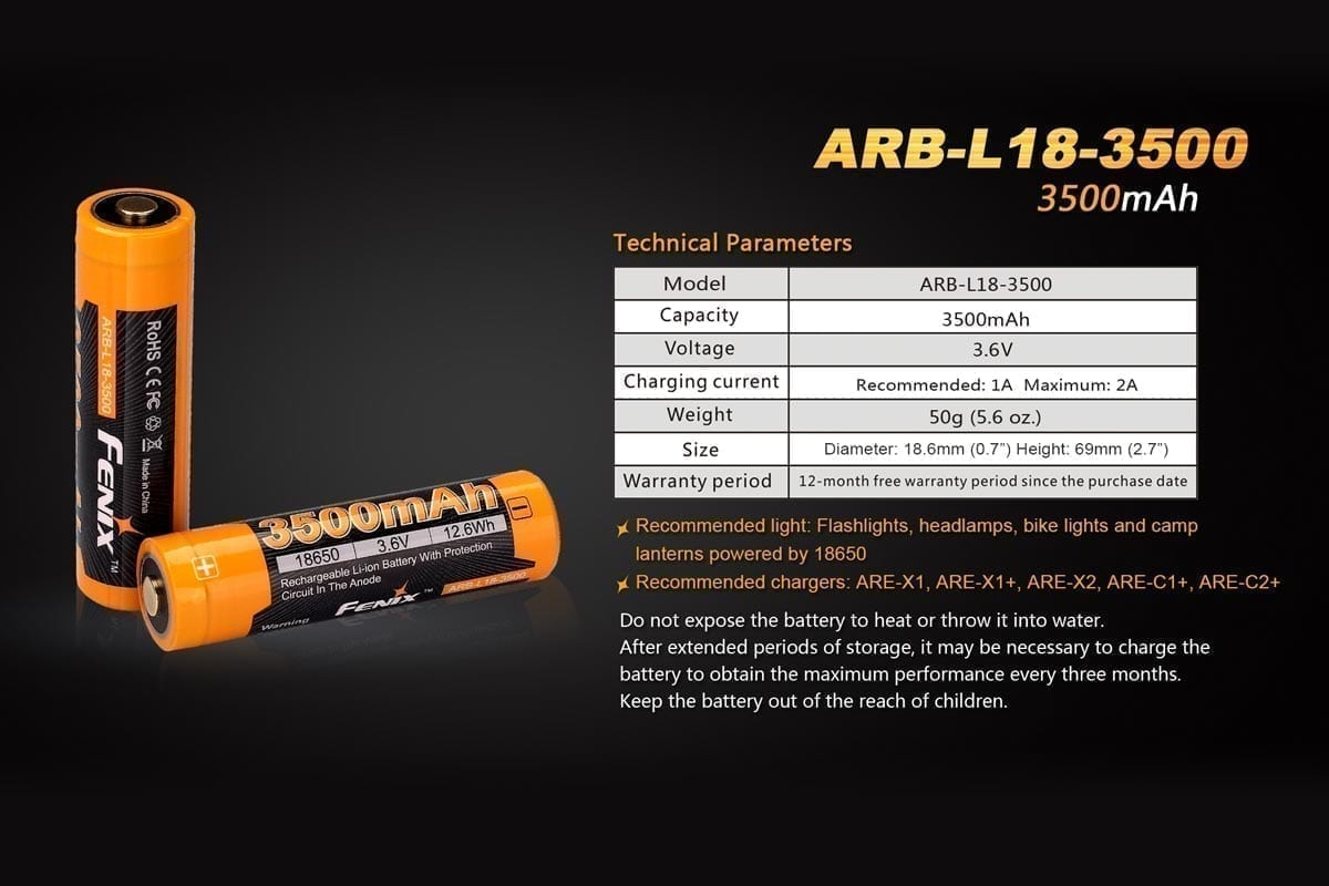 Batteries (21700, 18650, 16340, 14500 & CR123A) – Fenix Store