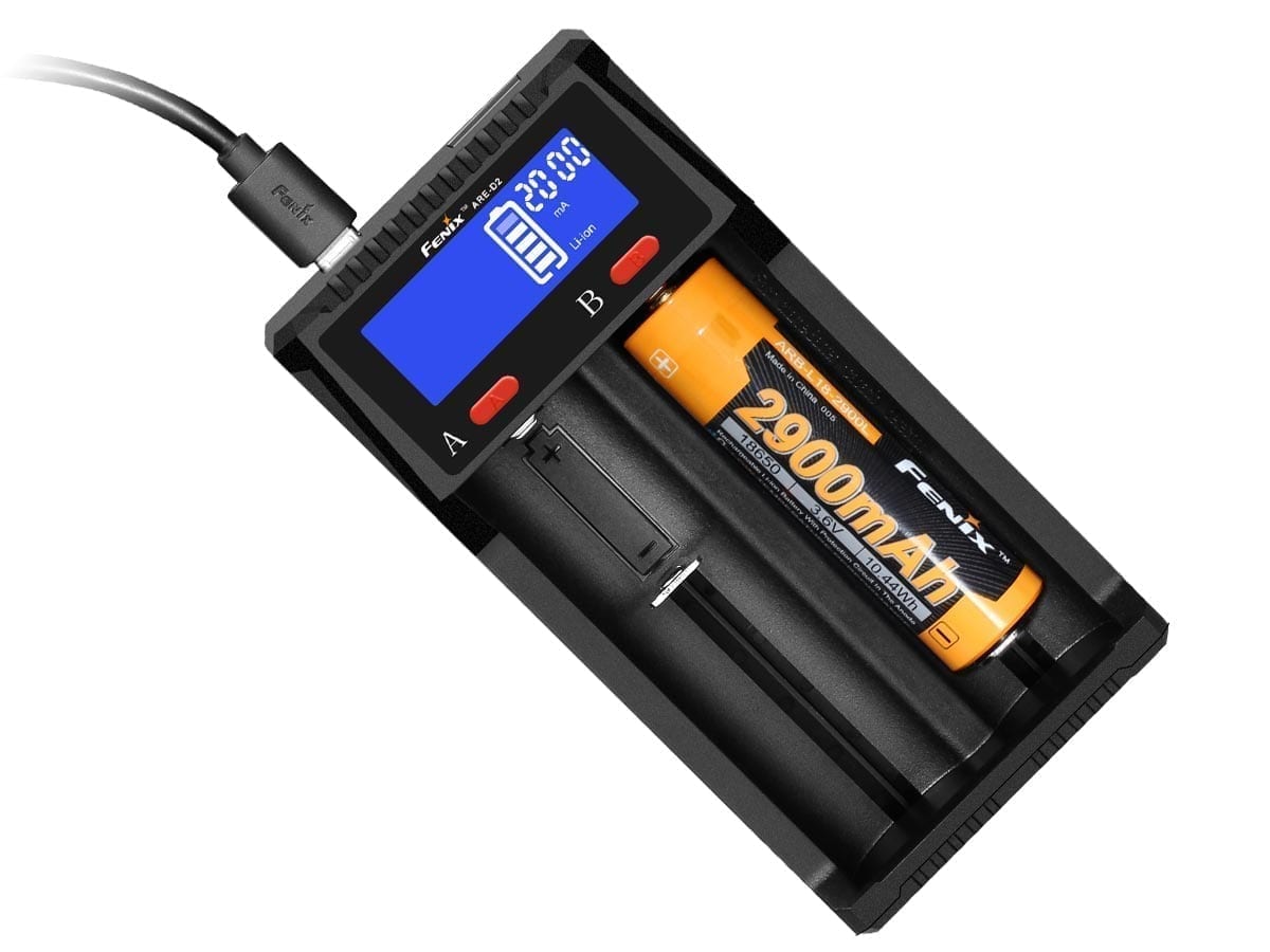 fenix flashlight chargers Fenix ARE-D2 Dual Channel Smart Battery Charger