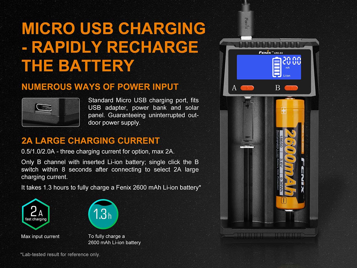 ARE-D2 Battery Charger fast charging