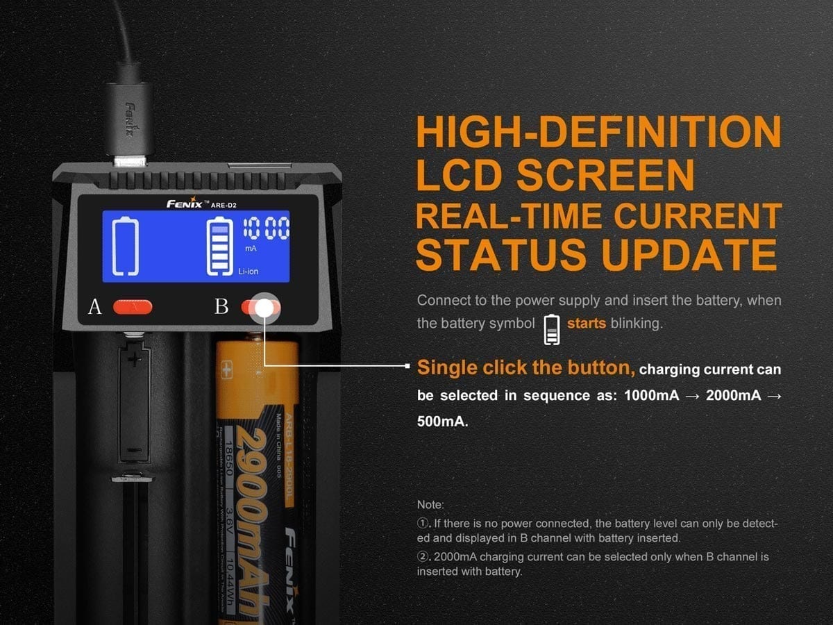 ARE-D2 Battery Charger lcd screen