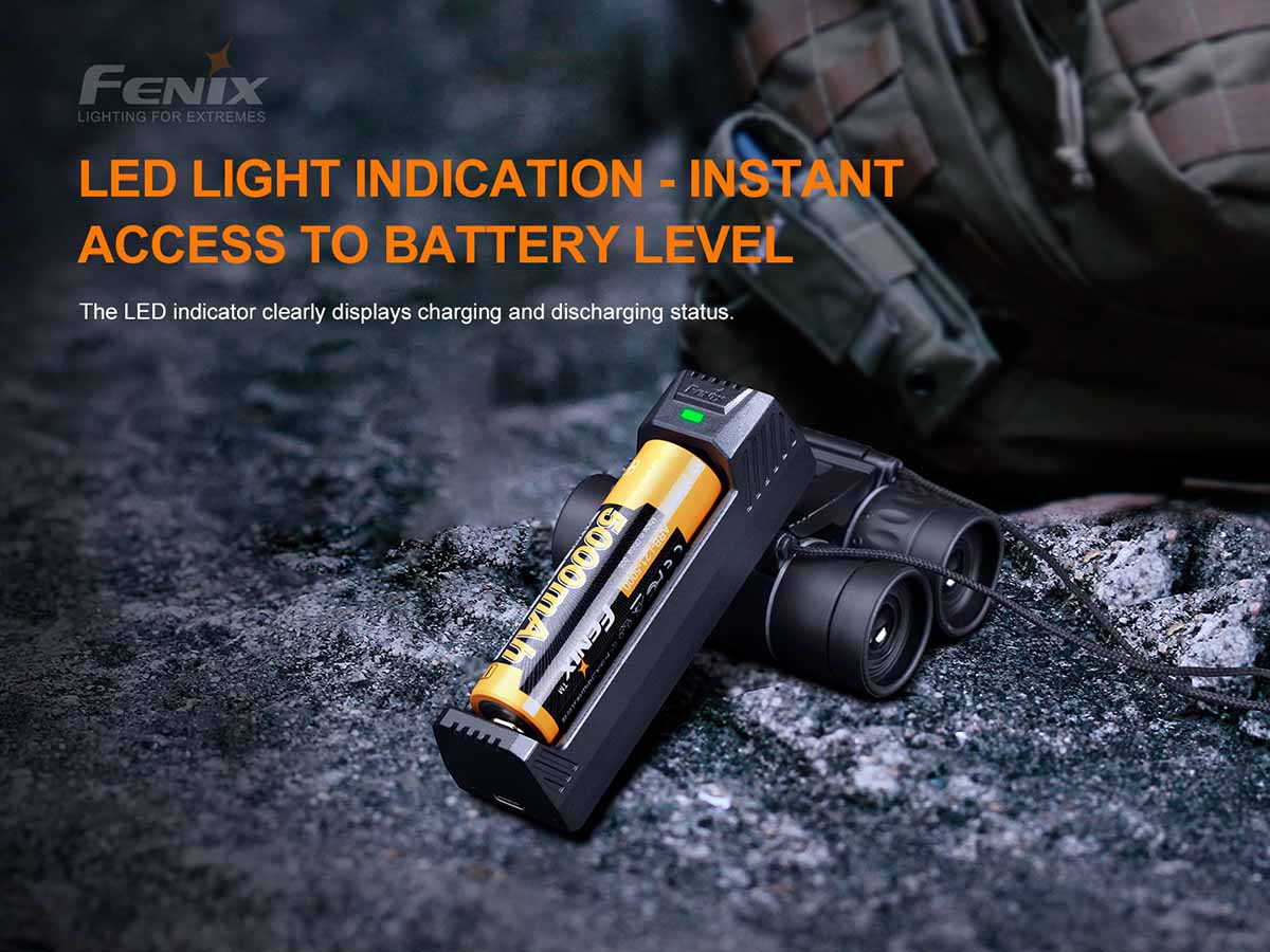 fenix are-x1 v2 battery charger level indicator