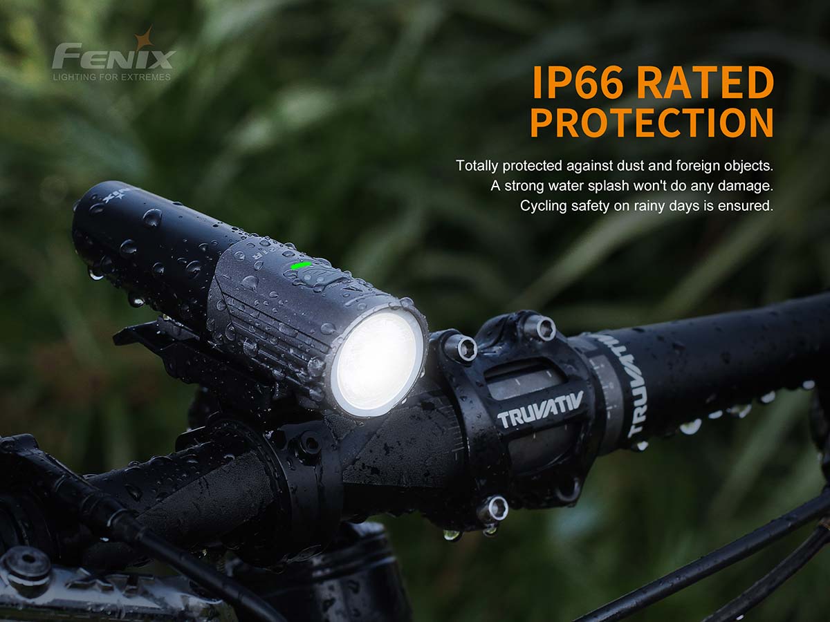 fenix bc21r v2 bike light rain resistant