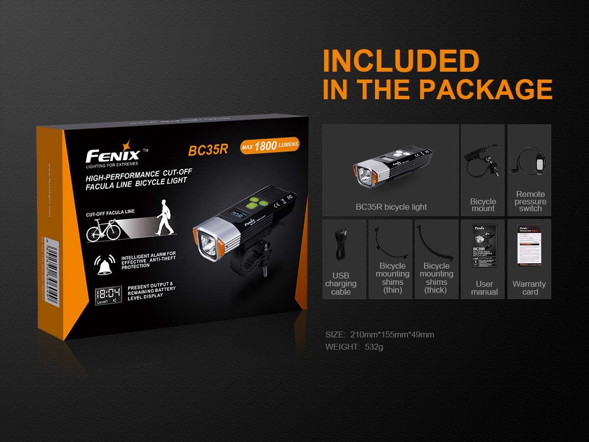 bc35r bike light included