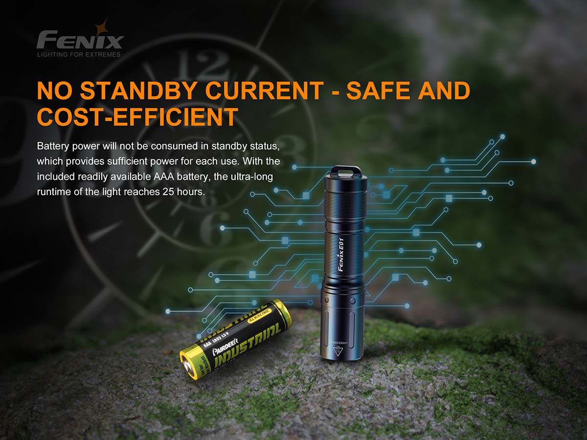 fenix e01 aaa flashlight standby