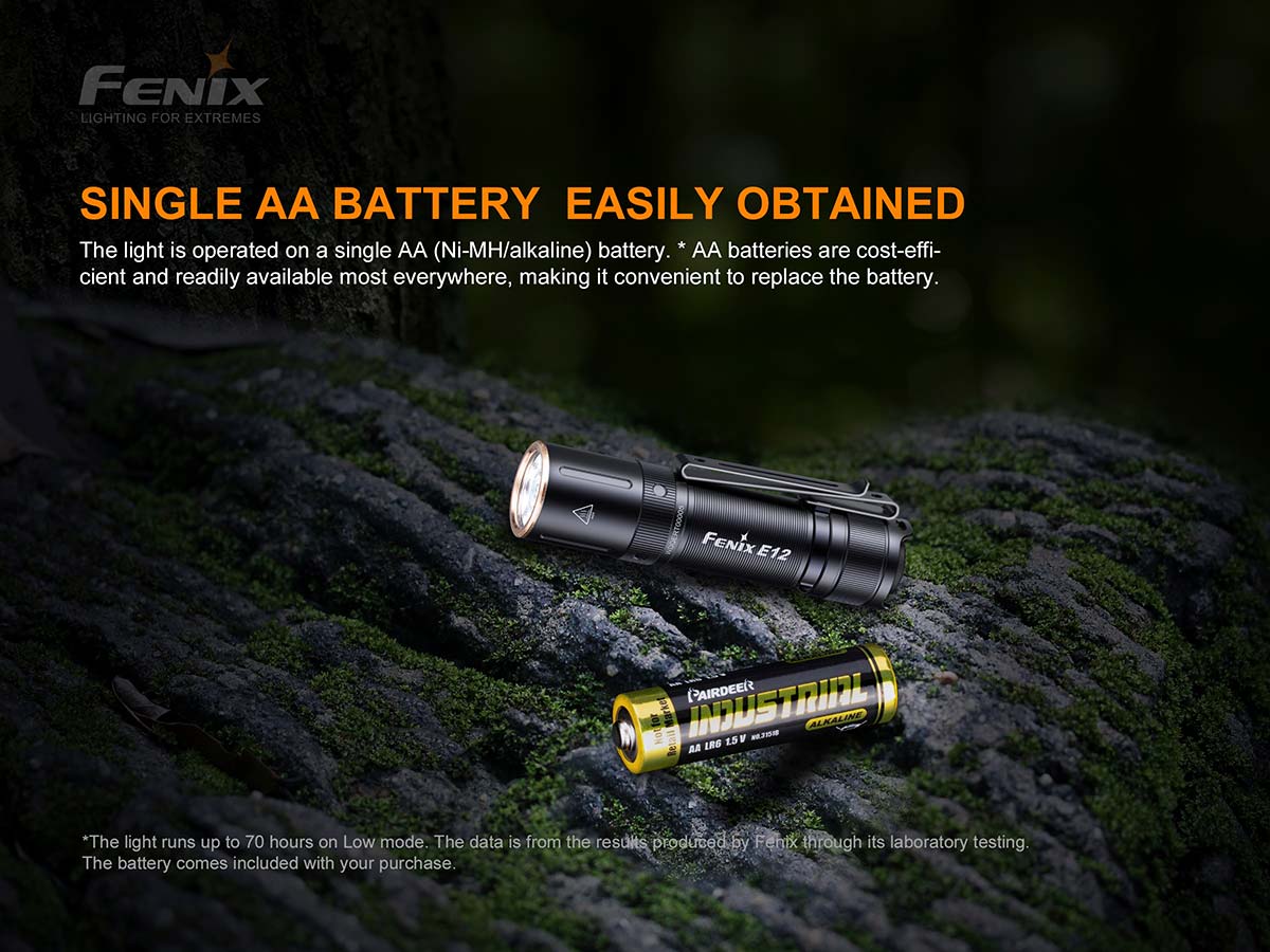 fenix E12 v2 AA flashlight battery
