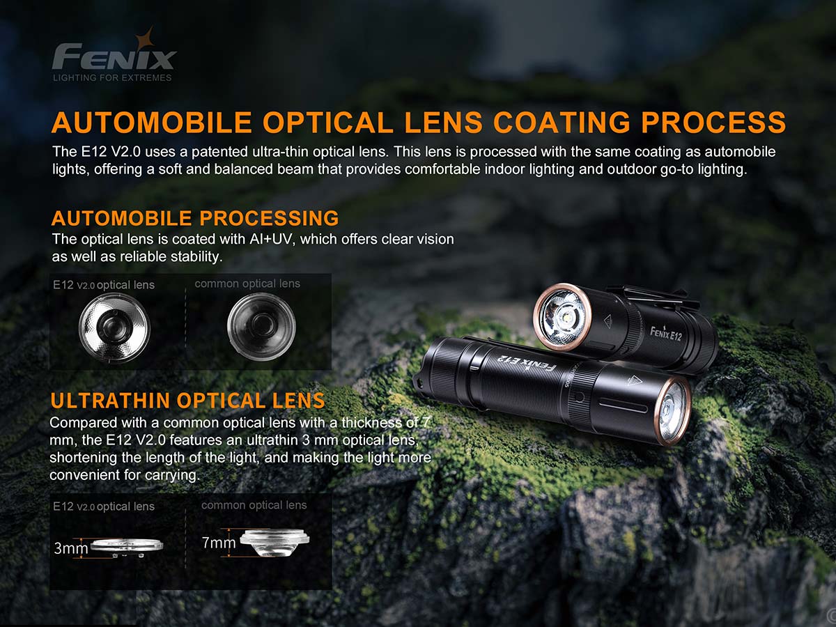 fenix E12 v2 AA flashlight lens