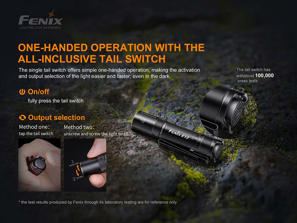fenix E12 v2 AA flashlight operation
