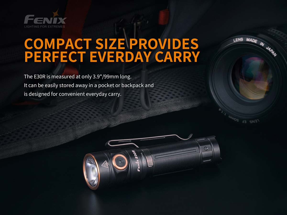 fenix e30r flashlight e30rxpbk Fenix E30R Rechargeable Flashlight - 1600 lumens