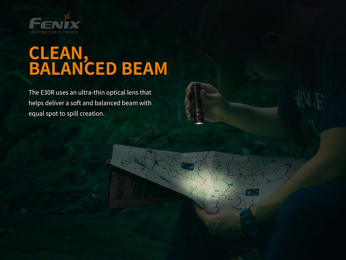 fenix e30r flashlight e30rxpbk Fenix E30R Rechargeable Flashlight - 1600 lumens