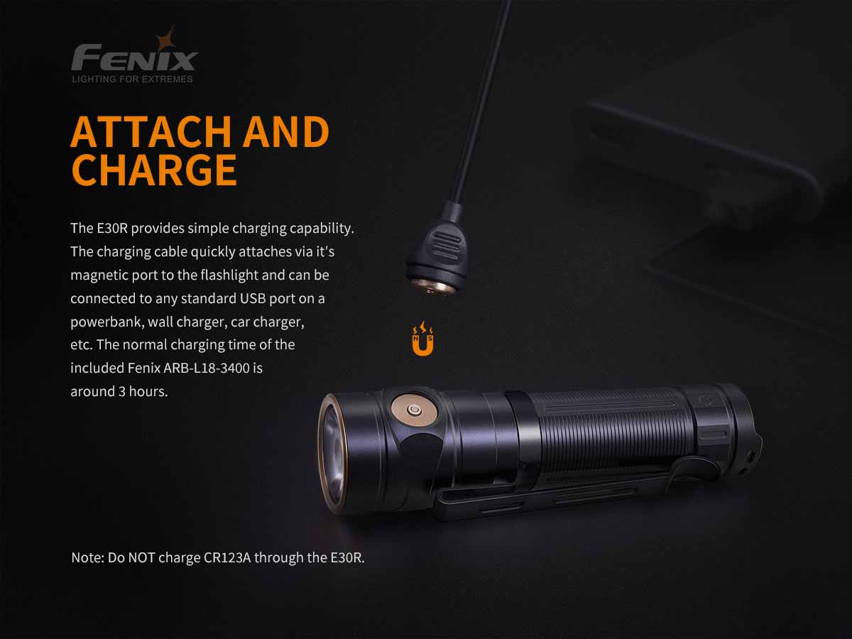 fenix e30r flashlight rechargeable
