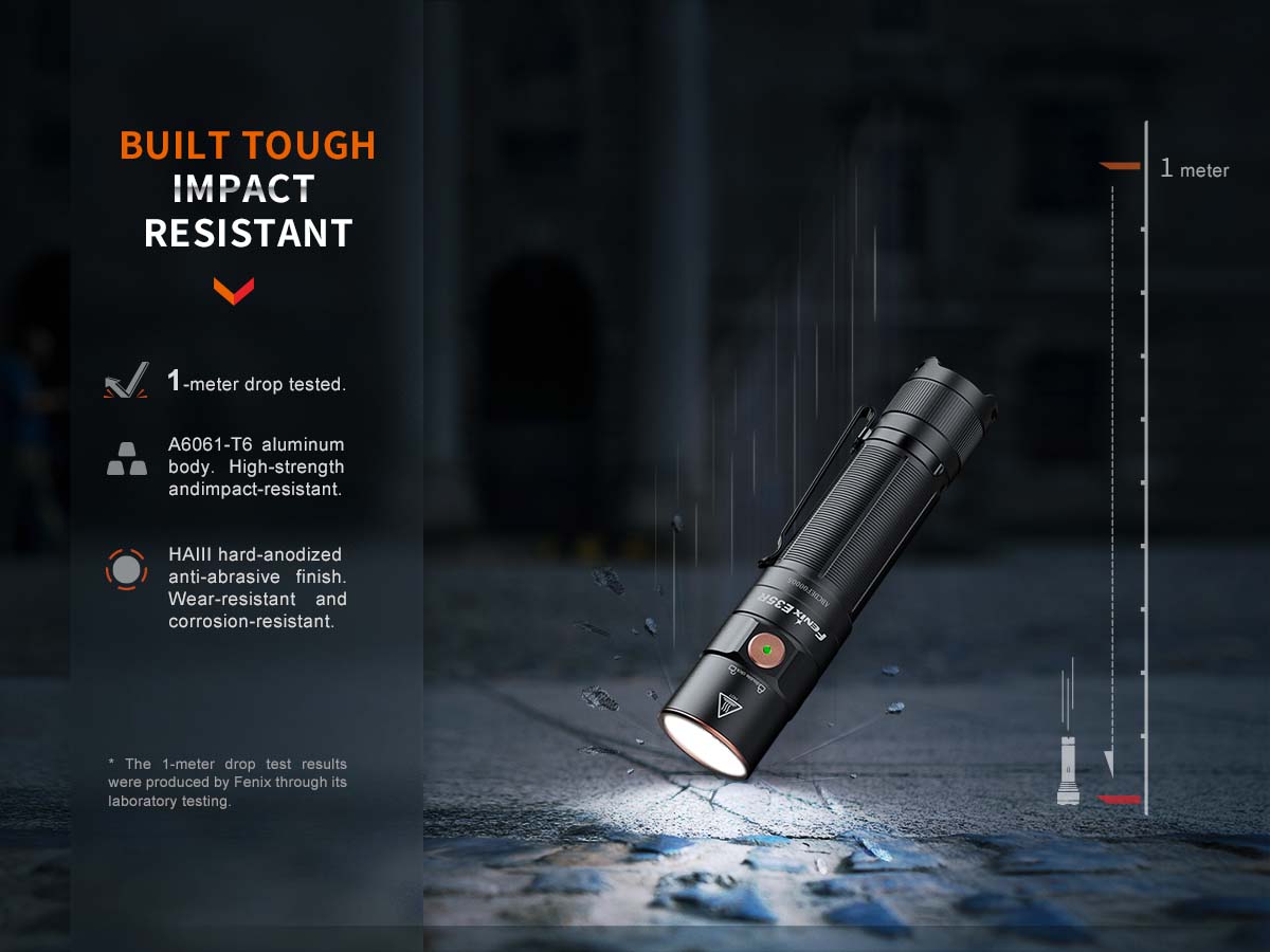 Fenix E35R Rechargeable EDC Flashlight impact resistant